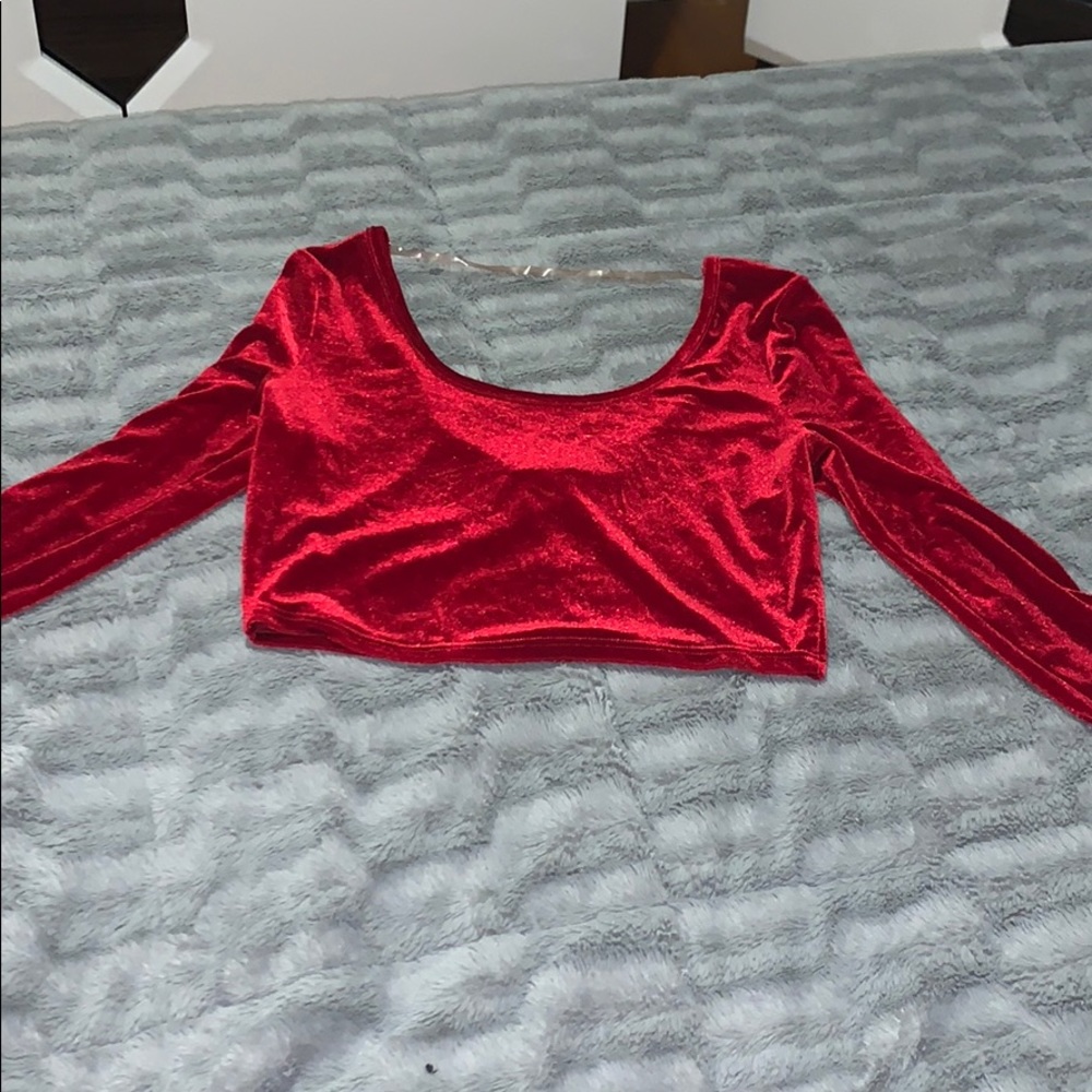 Red velvet crop top